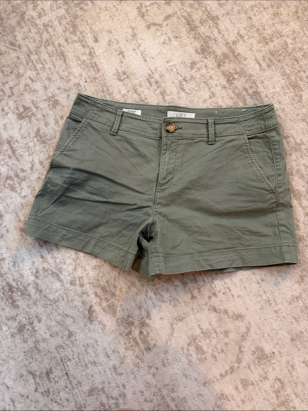 LOFT Olive Utility Chino Shorts